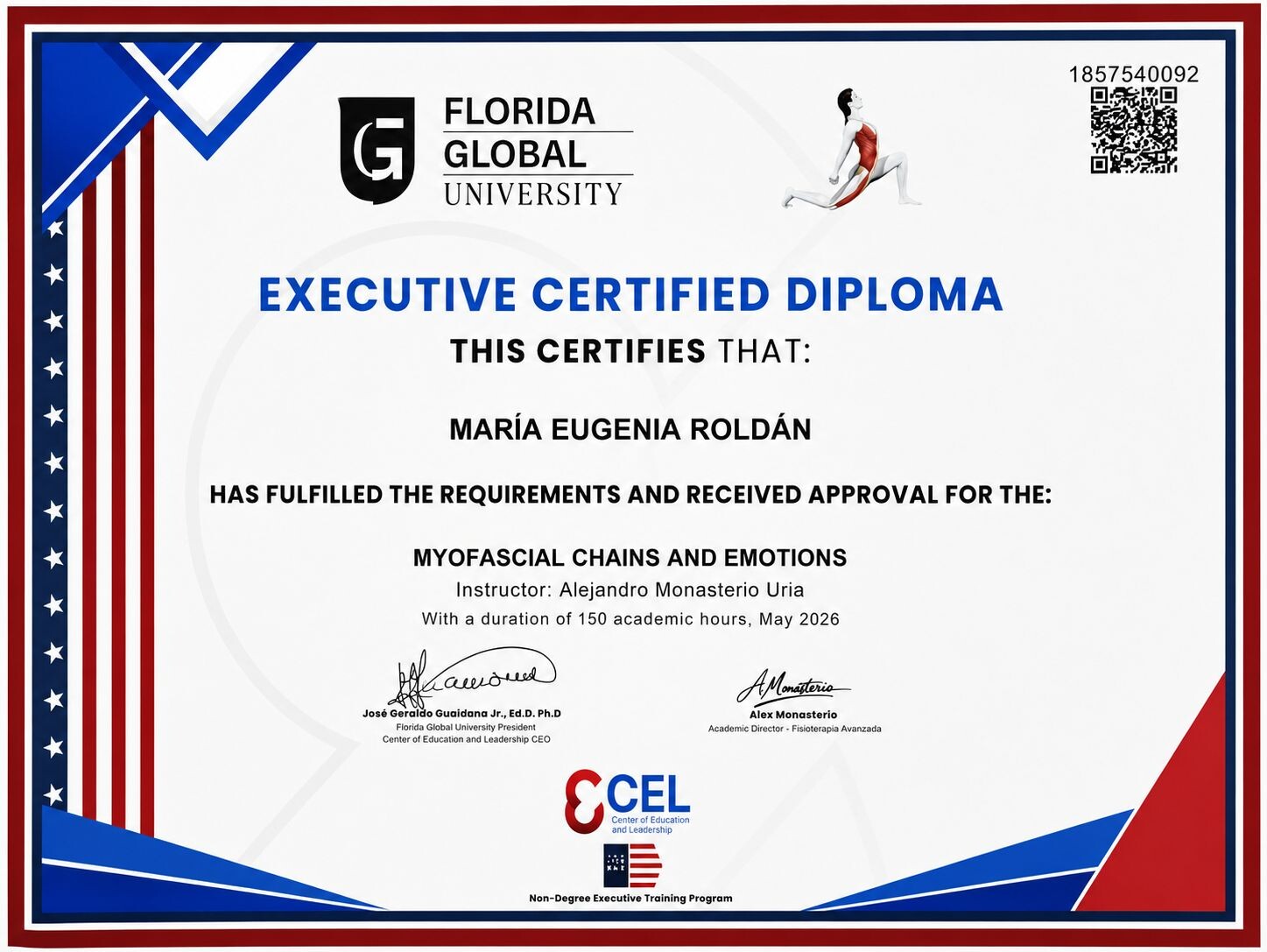 Certificación en Cadenas Musculares y Emociones recibida por María Eugenia Roldán