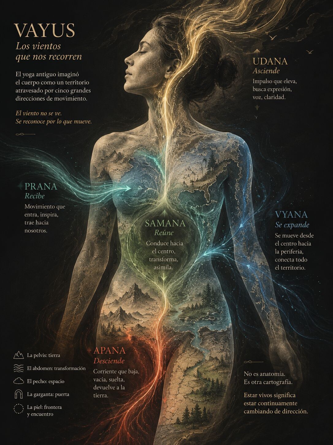 Vayus, los cinco grandes movimientos que recorren el cuerpo