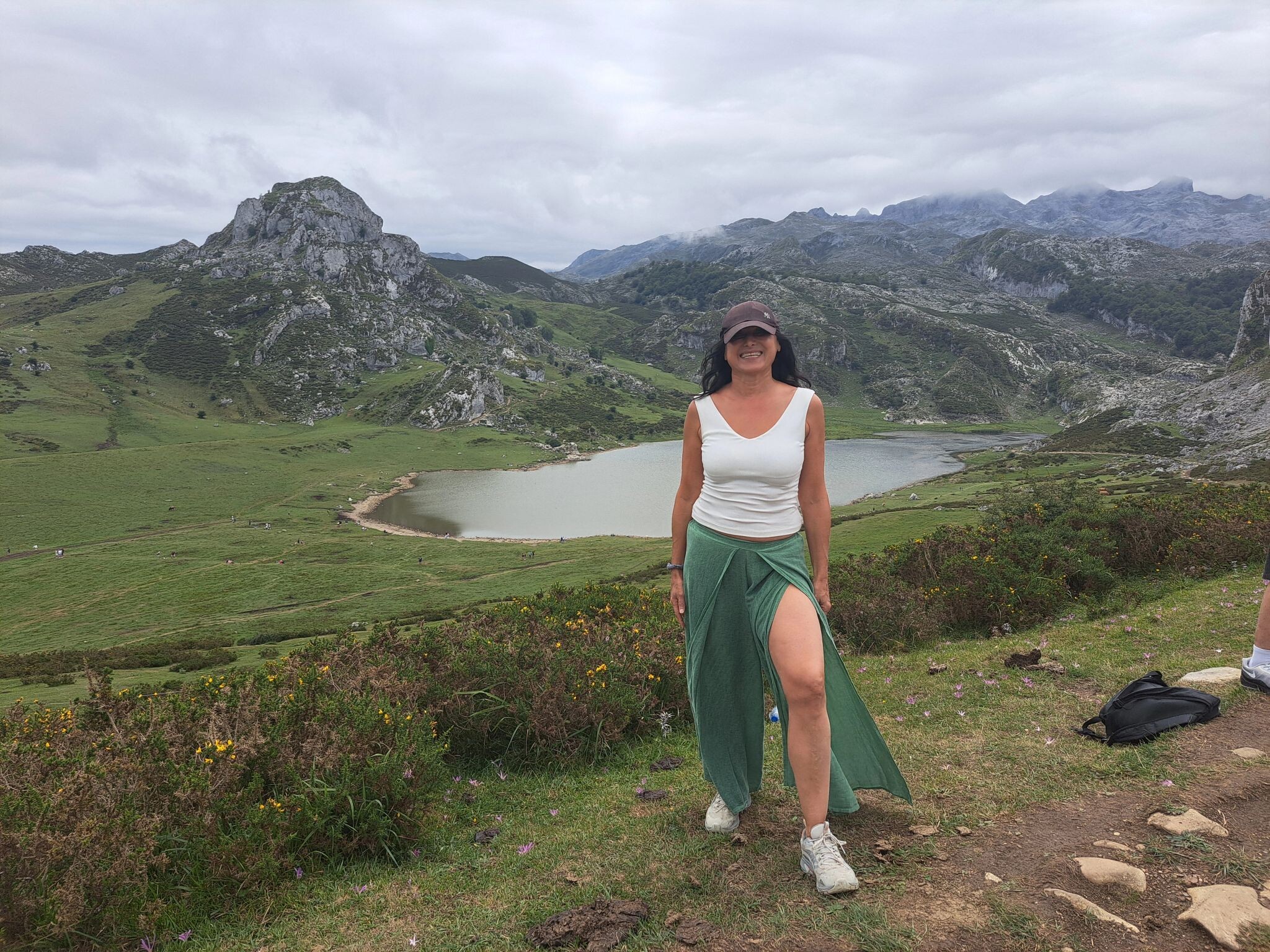 María Eugenia en los Lagos de Covadonga, en Picos de Europa